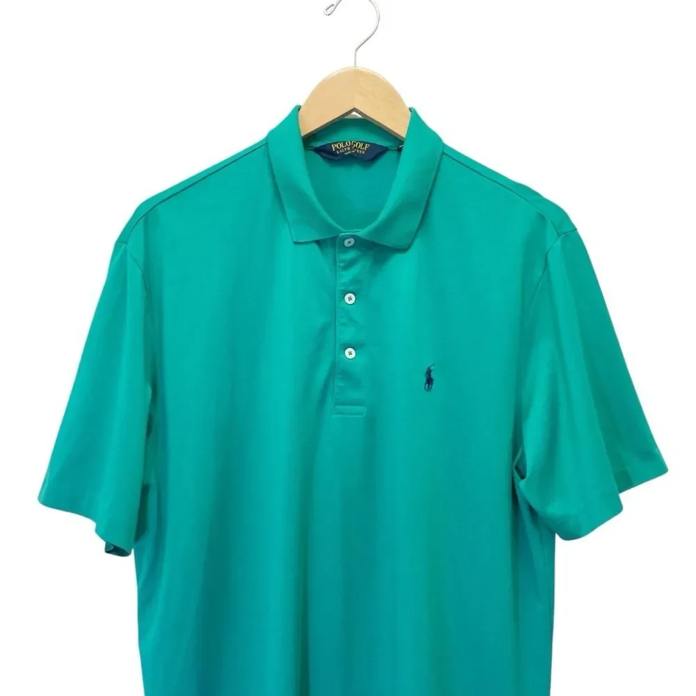 Polo Golf Ralph Lauren Performance Polo Shirt Jade Green Large Pima Cotton Peru